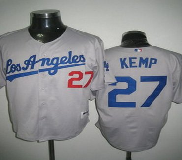 Los Angeles Dodgers 27 Kemp gray  Jerseys