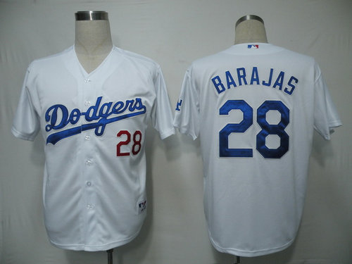 mlb Los Angeles Dodgers #28 Barajas White mlb Los Angeles Dodgers #28 Barajas White