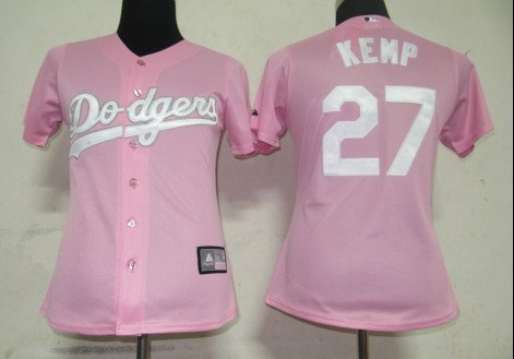 MLB Women Jerseys Los Angeles Dodgers 27 Kemp Pink