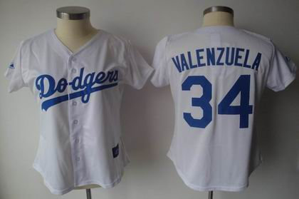 WOMEN Los Angeles Dodgers 34 Fernando Valenzuela white Jersey