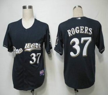 MLB Jerseys Milwaukee Brewers 37 Rogers Dark Blue