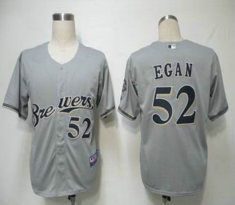 MLB Jerseys Milwaukee Brewers 52 Egan Grey Cool Base