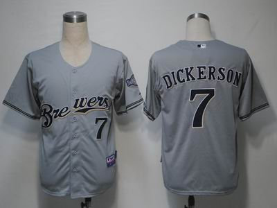 MLB Jerseys Milwaukee Brewers 7 Dickerson Grey Cool