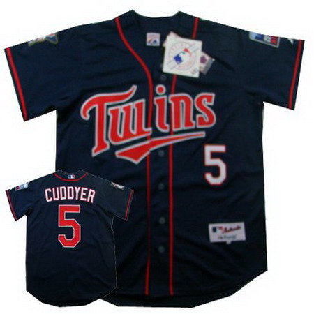 Minnesota Twins 5 Michael Cuddyer Navy Blue Jersey (2010 Patch)