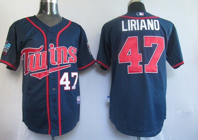 MLB Jerseys Minnesota Twins 47# Liriano Blue