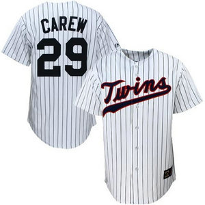 Minnesota Twins #29 Carew White Pinstripe Throwback Jersey