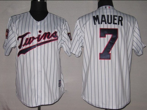 MLB Jerseys Minnesota Twins 7# Mauer white【50th