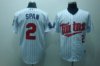 Minnesota Twins 2 Span White(blue strip) Jerseys Cool base w2010 Inaugural Season Patch Minnesota Twins 2 Span White(blue strip) Jerseys Cool base w2010 Inaugural Season Patch