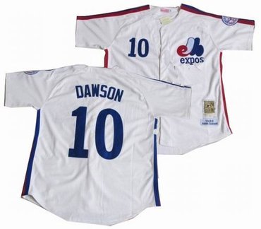 Montreal Expos 10 Andre Dawson Road Mitchell & Ness Jersey white