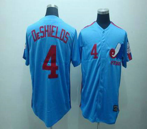 Montreal Expos 4 Delino DeShields Throwback Blue