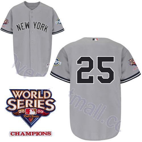 New York Yankees 25 Mark Teixeira Grey Youth Jersey