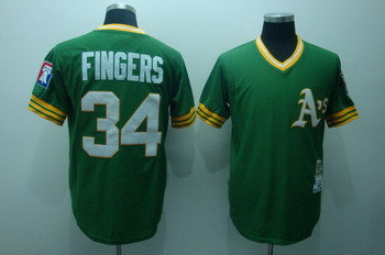 Oakland Athletics 34 Rollie Fingers Green Jerseys Throwback Oakland Athletics 34 Rollie Fingers Green Jerseys Throwback