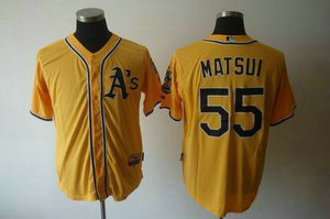 Oakland Athletics 55 yellow MATSUI Jerseys Oakland Athletics 55 yellow MATSUI Jerseys