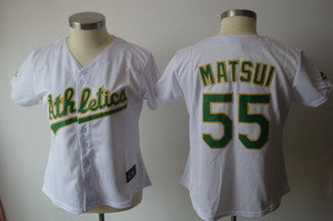 Women Oakland Athleticss 55 matsui White Jersey
