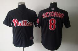 Philadephia Phillies #8 Shane Victorino Black Jerseys