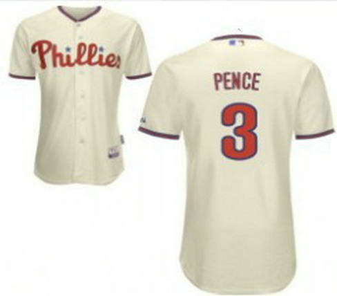 Youth philadelphia Phillies3 Hunter Pence Jersey Cream