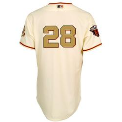 MLB Giants 28# Posey cream gold words Jerseys MLB Giants 28# Posey cream gold words Jerseys