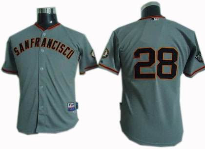 kids San Francisco Giants #28 Posey 2010 World Series Champions grey
