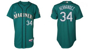 Seattle Mariners 34 Felix Hernandez Green Baseball Jerseys