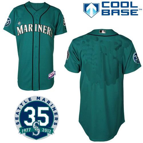Seattle Mariners blank green Cool Base Jersey wMariners 35th Anniversary Patch Seattle Mariners blank green Cool Base Jersey wMariners 35th Anniversary Patch