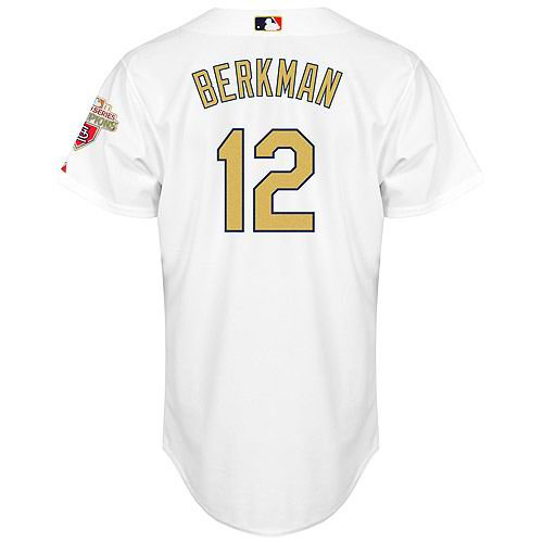 St Louis Cardinals 12 Lance Berkman 2012 Commemorative Gold Jersey w2011 World Series Champions Patch