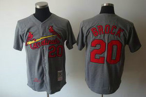 St Louis Cardinals 20 brock grey Mitchellandness jerseys