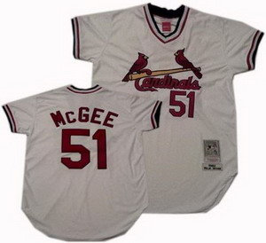 St Louis Cardinals 51 Willie McGee white throwback jerseys St Louis Cardinals 51 Willie McGee white throwback jerseys