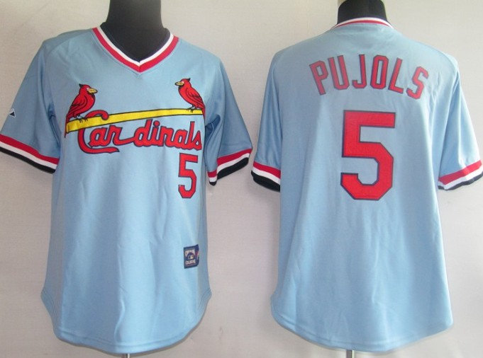 MLB Jerseys St.Louis Cardinals 5# pujols LT Blue