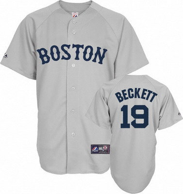 Boston Red Sox 19 Beckett grey jerseys Boston Red Sox 19 Beckett grey jerseys
