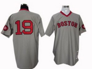 Boston Red Sox 19 Fred Lynn 1975 throwback jersey gray Boston Red Sox 19 Fred Lynn 1975 throwback jersey gray
