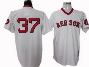Boston Red Sox 37 Bill Lee 1975 mitchell and ness white jersey Boston Red Sox 37 Bill Lee 1975 mitchell and ness white jersey