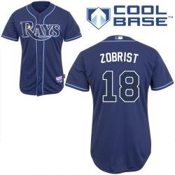 MLB Tama Bay Rays 18# Ben Zobrist cool base blue jerseys
