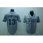 mlb tampa bay rays #13 crawforo grey(2008 ws patch) mlb tampa bay rays #13 crawforo grey(2008 ws patch)