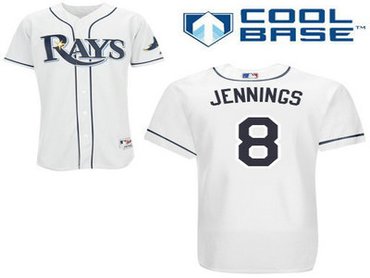 Tampa Bay Rays 8 Desmond Jennings WHITE cool base jerseys