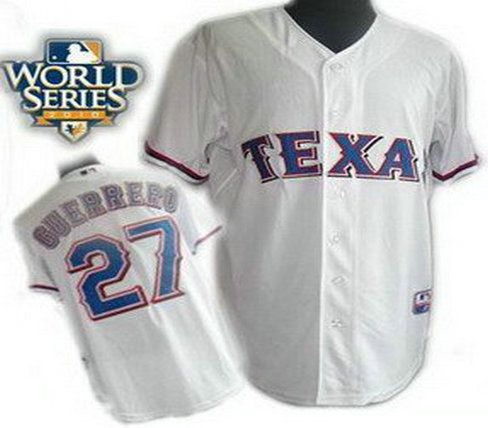 Texas Rangers 27 Vladimir Guerrero Home 2010 World Series Patch white Texas Rangers 27 Vladimir Guerrero Home 2010 World Series Patch white
