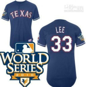 Texas Rangers 33 Lee 2010 World Series Blue Jersey Texas Rangers 33 Lee 2010 World Series Blue Jersey