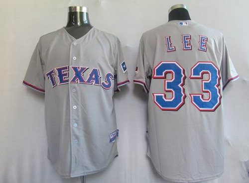 Texas Rangers 33 lee grey Jerseys Texas Rangers 33 lee grey Jerseys