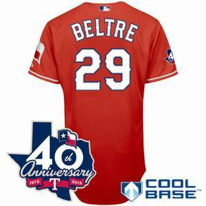 Youth Texas Rangers 29 Adrian Beltre red w 40th Anniversary Patch Youth Texas Rangers 29 Adrian Beltre red w 40th Anniversary Patch