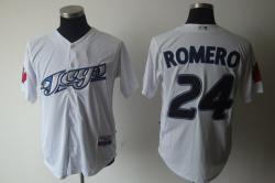 Toronto Blue Jays 24# Ricky Romero White jerseys
