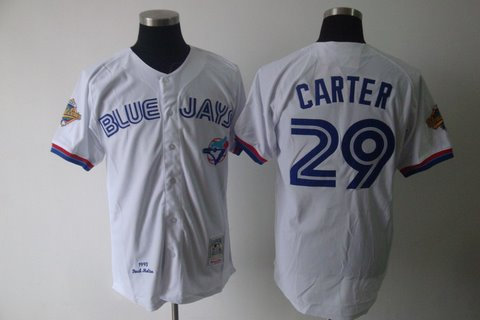 Toronto Blue Jays 29 JOE CARTER white MitchellandNess Throwback Jerseys Toronto Blue Jays 29 JOE CARTER white MitchellandNess Throwback Jerseys