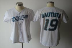MLB Toronot Blue Jays 19# Bautista white Women jerseys