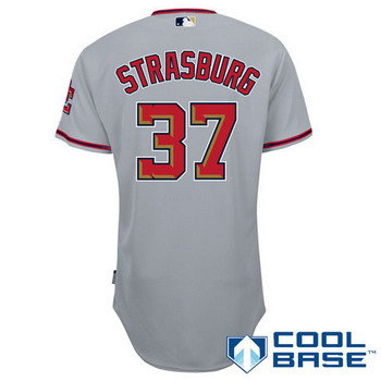 Washington Nationals 37 Stephen Strasburg Grey Jerseys Cool base Stitched MLB Jersey Washington Nationals 37 Stephen Strasburg Grey Jerseys Cool base Stitched MLB Jersey