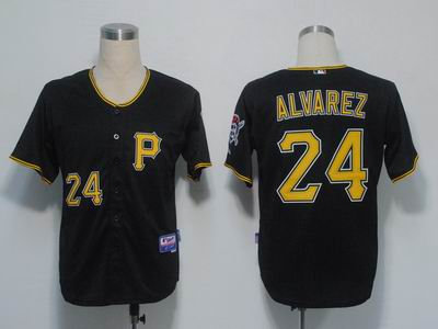 Pittsburgh Pirates 24 Alvarez Black Cool Base jerseys Pittsburgh Pirates 24 Alvarez Black Cool Base jerseys