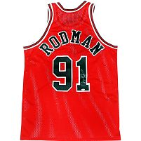 Chicago Bulls Rodman 91 red jersey