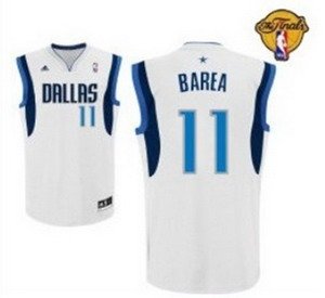 Dallas Mavericks 11 BAREA White 2011 Finals patch jerseys