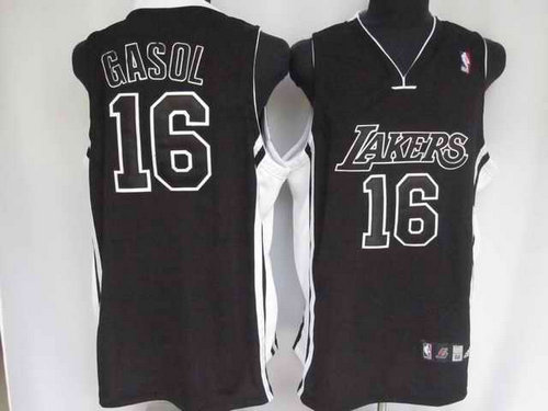 NBA Jerseys L.A. Lakers 16# GASOL Black NBA Jerseys L.A. Lakers 16# GASOL Black