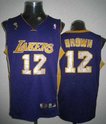 NBA JERSEYS Los Angeles Lakers Brown Shannon #12 NBA JERSEYS Los Angeles Lakers Brown Shannon #12