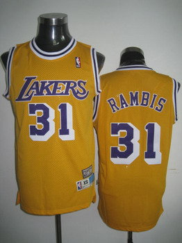 os Angeles Lakers 31 Rambis Yellow Swingman Jerseys os Angeles Lakers 31 Rambis Yellow Swingman Jerseys