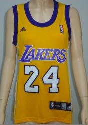NBA Lakers 24# Kobe Bryant yellow women jerseys