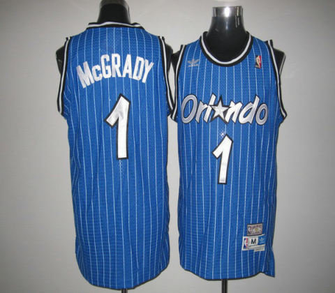 Orlando Magic 1 Tracy McGrady blue Throwback Jersey】